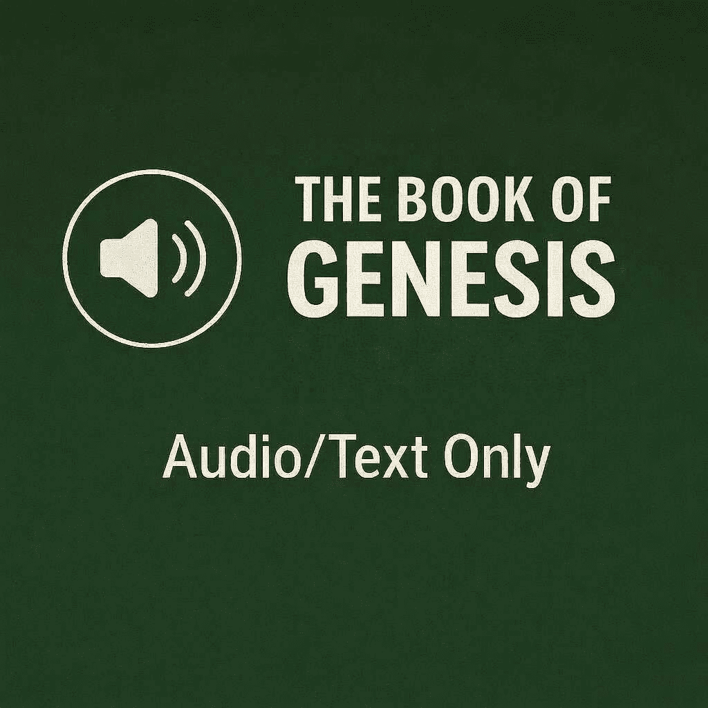 The Book of Genesis Audio/Text Only and the icon for a speaker.