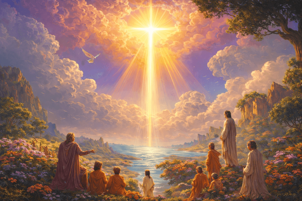 Cross with soft light behind it – Faithful Lamb ministry